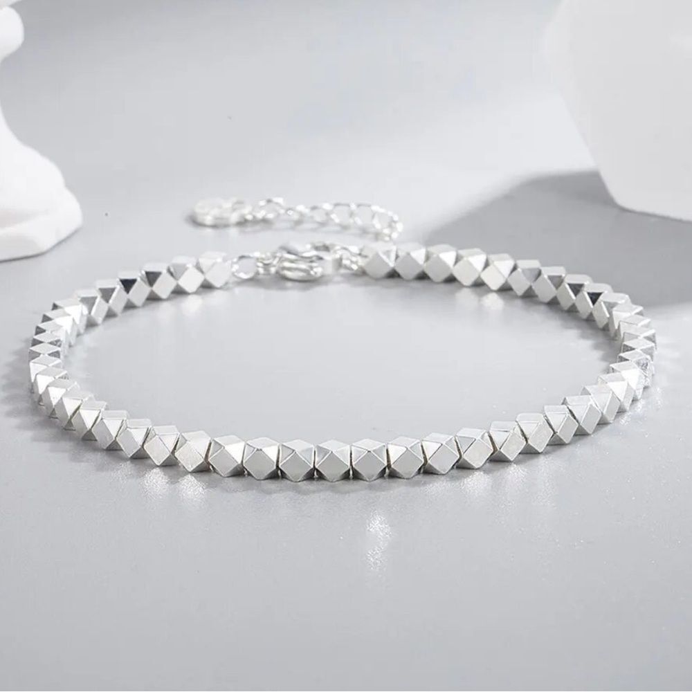 The Abstract Sparkle Chain Link Bracelet in 925 silver